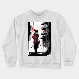 Ink Painting of A Japanese Kenshi Crewneck Sweatshirt